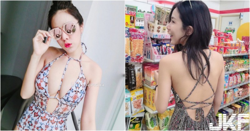 【蜗牛娱乐】好犯規！「超商美背妹」太惹眼！正面「兩顆水滴」又白又圓瘋狂佔據視線！