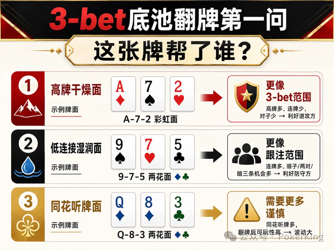 【EV 扑克】翻前 3-bet,翻牌没中怎么办?别只看“中没中”,要看这三件事