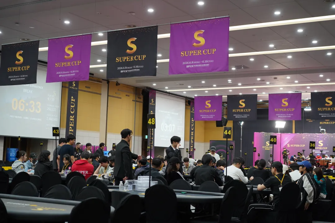 【EV 扑克】Super CUP 釜山站|主赛共 599 人次参赛 75 人晋级;中日韩马四地扑克精英与跨界名人齐聚慈善邀请赛