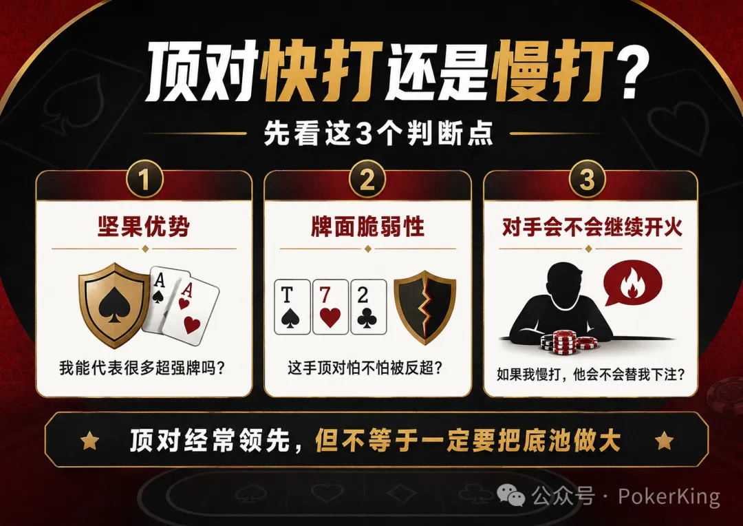 【EV 扑克】别一拿顶对就加注:这 5 种情况,慢打反而赢得更多