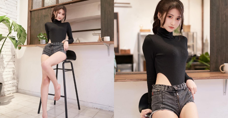 【蜗牛娱乐】「絕美天菜」穿包屁衣展「銷魂紙片腰」，從頭正到腳讓人超驚嘆