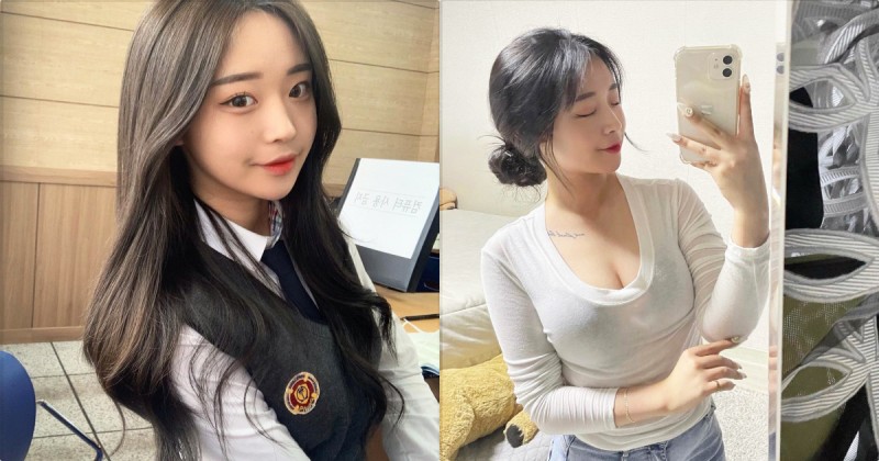 【蜗牛娱乐】高校制服正妹「年紀輕輕發育好好」，自拍時的「豐滿曲線」太撩人！