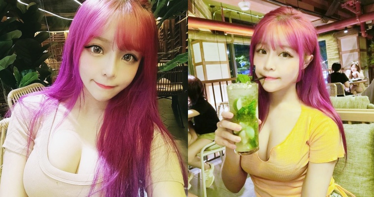 【蜗牛娱乐】甜萌系「美乳正妹」來了！「TAIN 菲菲」人正真好！完美消化「紫髮」新造型