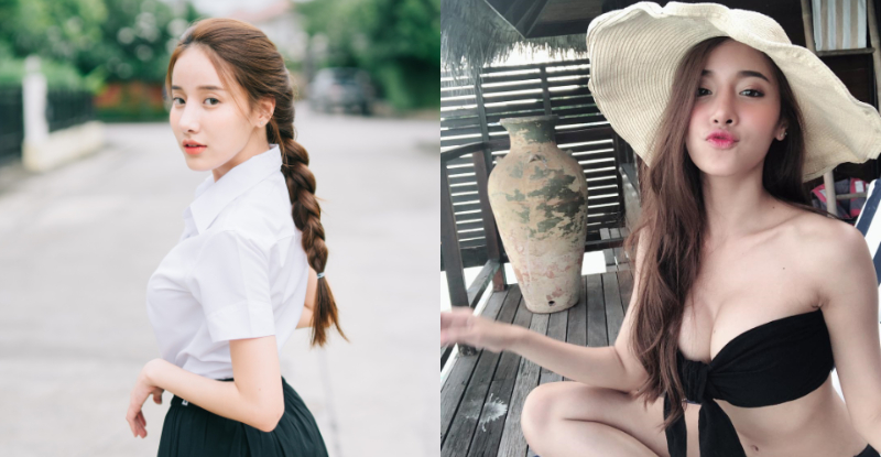 【蜗牛娱乐】清新學生妹白襯衫底下是「火爆巨乳」！胸懷大「痣」讓人忍不住盯著看！