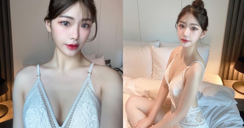 【蜗牛娱乐】超適合穿深V裝的「雪白美肌妹」，「白皙的誘惑線條」太吸引人！