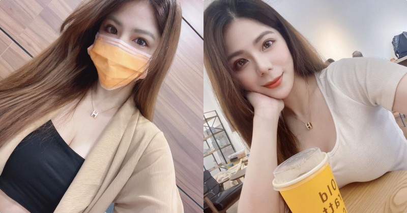 【蜗牛娱乐】有著美背線條的美乳正妹「蕾蒂」，喝飲料時的自拍簡直美翻了！