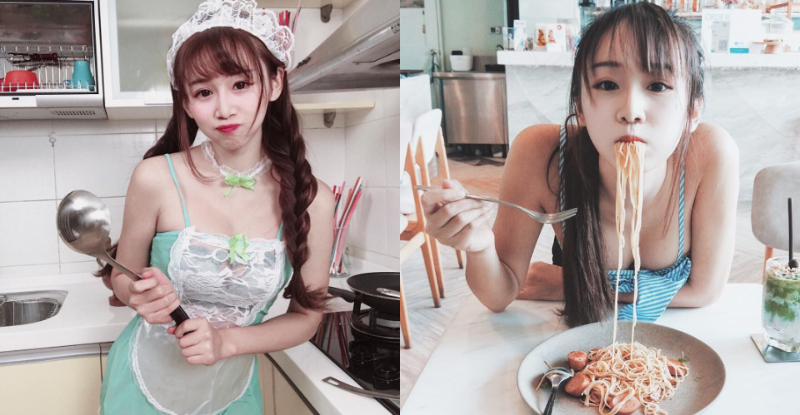【蜗牛娱乐】性感萌廚娘「機機 Shacy」獻上深夜私房料理　邀你一起吃她下的麵！