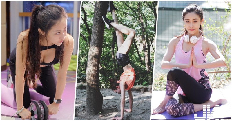 【蜗牛娱乐】火辣運動正妹！爆好身材「美乳要掉出來」，倒立時「逆天美腿」讓人著迷啊！