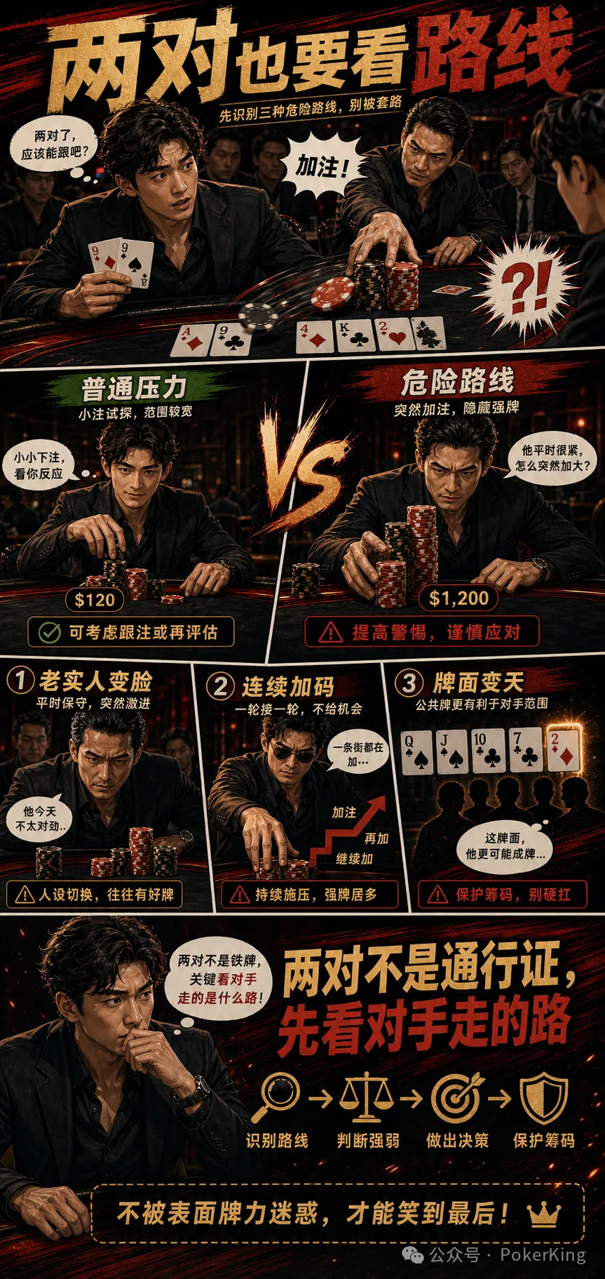 【EV 扑克】两对被加注，为什么越看越危险？三条路线帮你重新估价