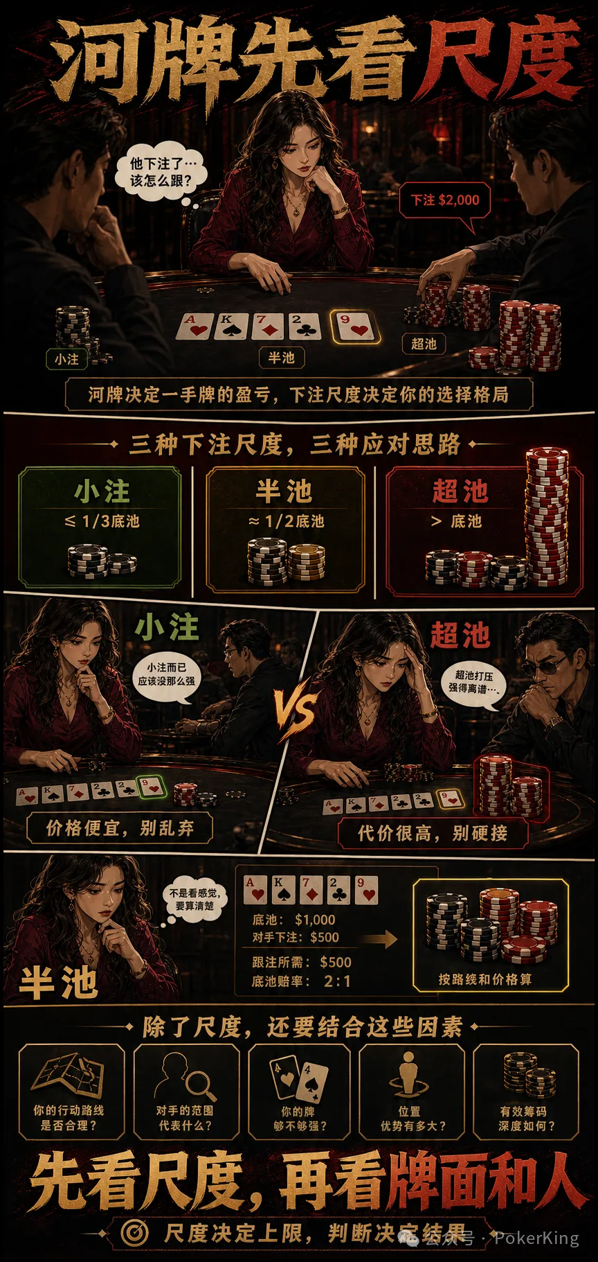 【EV 扑克】河牌下注尺度的秘密：小注别乱弃，半池看路线，超池先敬三分