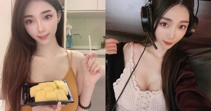 【蜗牛娱乐】小仙女邀你吃鳳梨，「白皙正妹」Lily細肩帶小背心好清涼，光看胃口就很好～