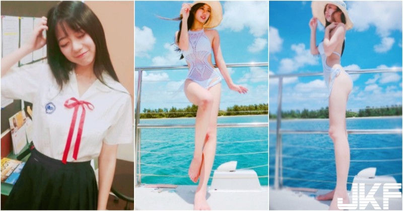 【蜗牛娱乐】附中「性感學生妹」！清純可愛卻擁有「魔鬼身材」！長腿翹臀太犯規了啦！