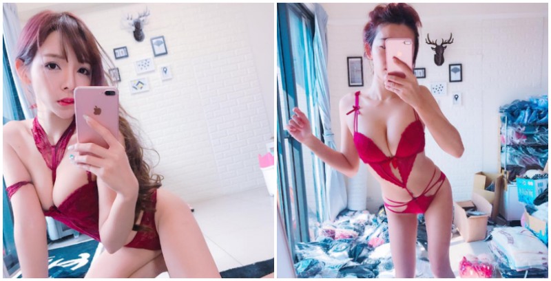 【蜗牛娱乐】自己的看板娘自己做！「爆乳老闆娘」用火辣肉體展示內衣商品，讓人看到手滑下訂！