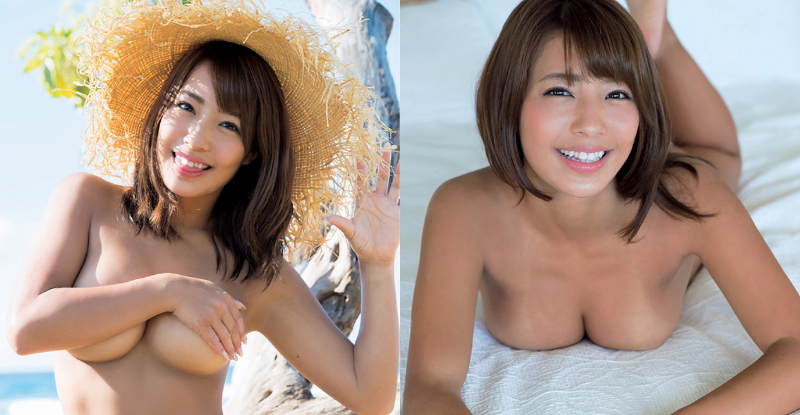 【蜗牛娱乐】偷偷給你看「白的地方」！日本第一「焦糖美人」手捧巨乳露出圓潤奶球！