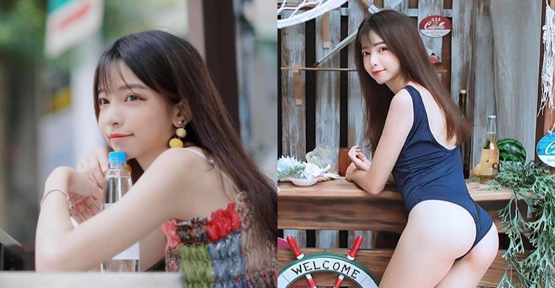 【蜗牛娱乐】清新正妹「劉瑋晞Tiffany」穿史庫水後挺「白皙蜜桃臀」，大眼回眸讓男人一秒淪陷！