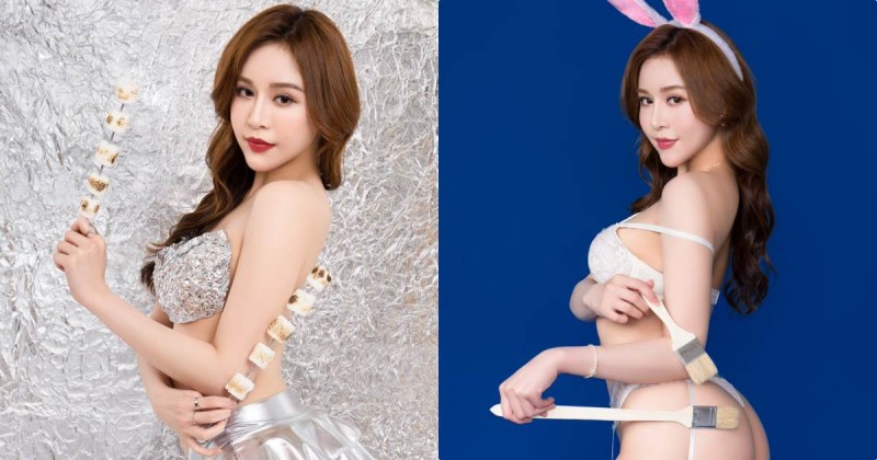 【蜗牛娱乐】中秋火辣慾兔「Lena莉娜」陪你烤肉，超兇美乳勾起「食指大動」的慾望！