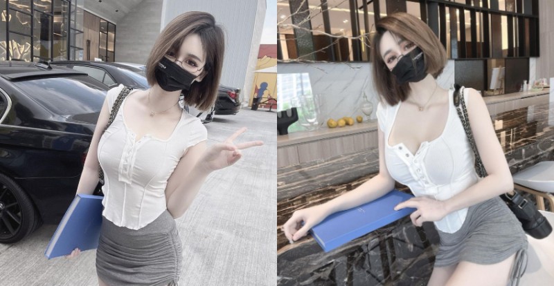 【蜗牛娱乐】台灣長腿汽車業務爆乳簽約中　原來是性感正妹「Misa 蜜莎」！