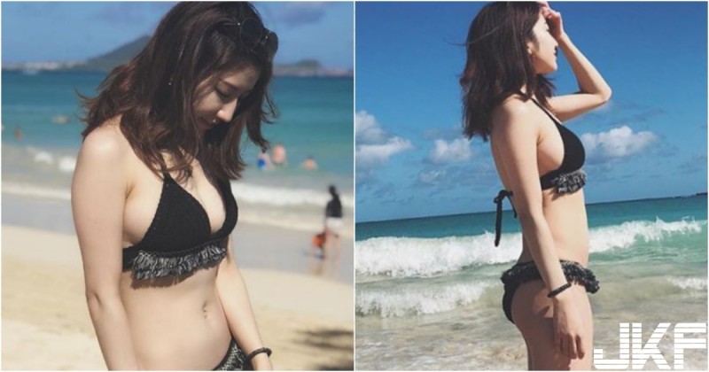 【蜗牛娱乐】玩水啦！「飽滿美乳」櫻花妹海邊出沒！傲人上圍「溢出比基尼」畫面好誘人！