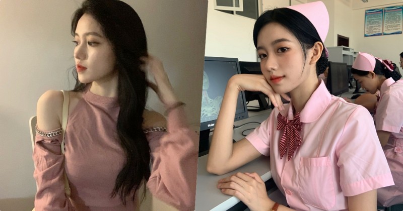 【蜗牛娱乐】絕美的「高顏值護校正妹」，「迷人的粉色制服」讓人想被好好治療！