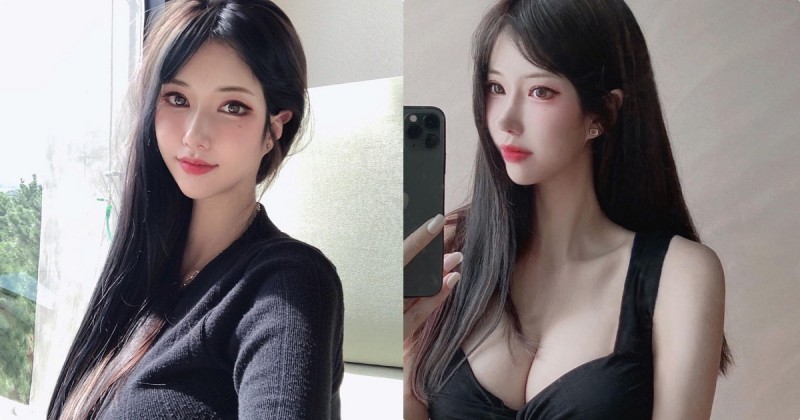 【蜗牛娱乐】極其美豔的正妹「穿黑色超性感」，「優質曲線」很成熟誘人！