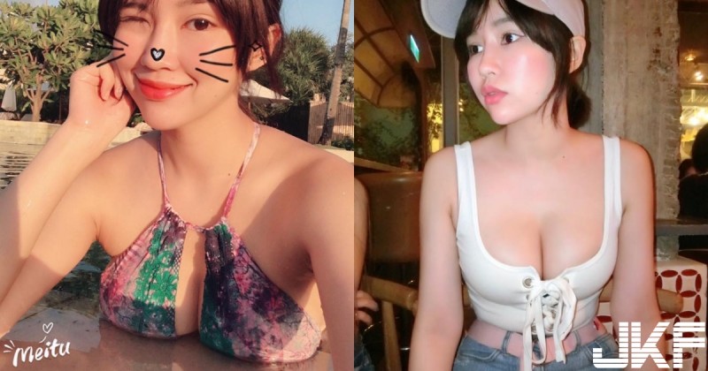【蜗牛娱乐】好濃的奶香~新竹「正妹店員」穿自家衣服倒奶！罩不著「Q 彈巨奶」拿出來整個放岸上啦