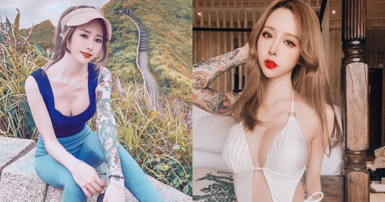 【蜗牛娱乐】花臂女神「張筱密 Mimi」辣曬泳裝！深 V＋挖洞設計大秀有料好身材
