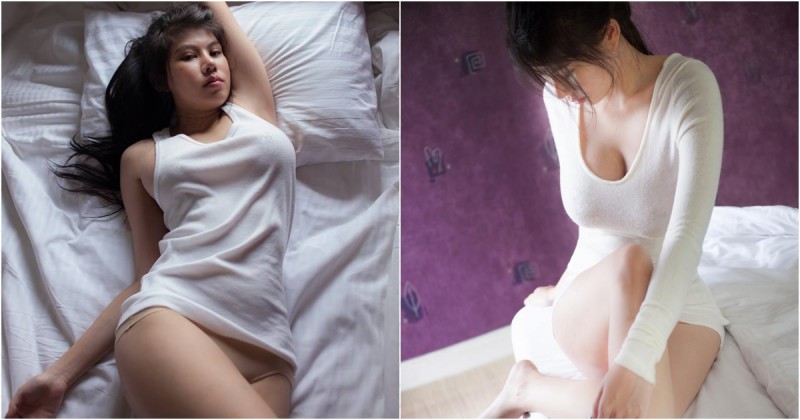 【蜗牛娱乐】記錄女友起床時刻！睡醒沒穿內衣「大奶形狀突出」 賴床伸懶腰翹起蜜桃臀！