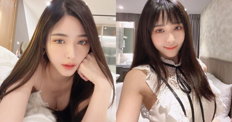 【蜗牛娱乐】高顏值正妹「Meka_Ch」床上火辣自拍，「深溝微露」太讓人著迷！